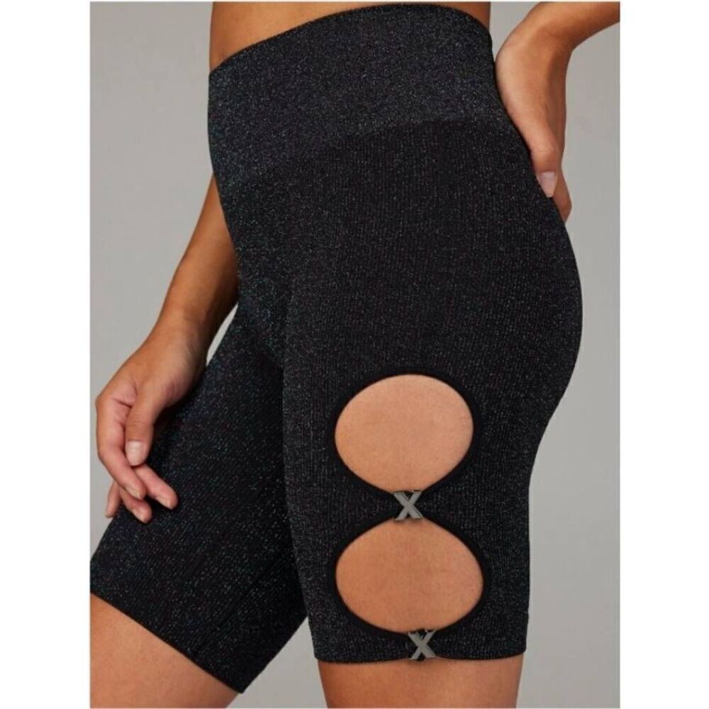 Savage Fenty Rihanna Bike Shorts 1X Plus Athleticwear Bawdy Double Knit Glitter